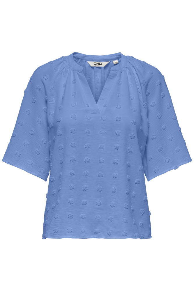 ONLIVANA LIFE 34 DOBBY V-NECK TOP W 15353159 PROVENCE